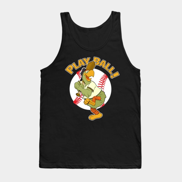 Play Ball! Pirate Baseball Mascot Pirate Parrot Tank Top by GAMAS Threads